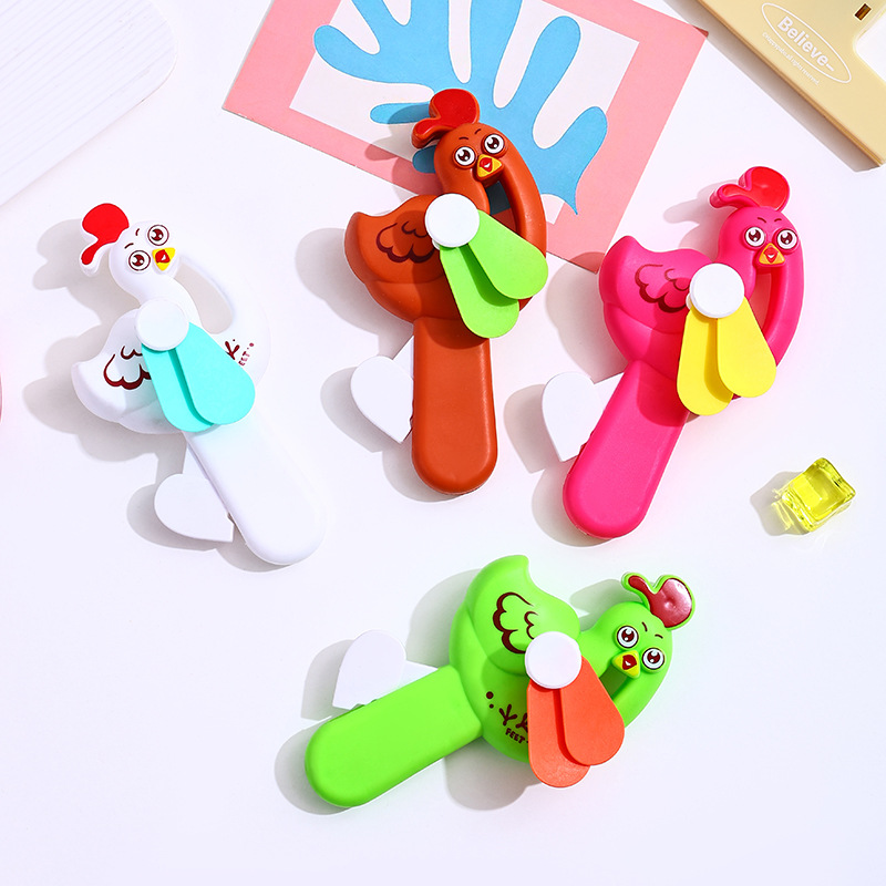 Милый ручной вентилятор игрушка подарок для ресторана животное цыпленок ручной вентилятор с ручным приводом оптом из Иу