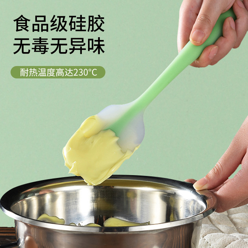 Factory in stock integrated semi-permeable silicone scraper baking scraper cake spatula cream scraping knife baking tools