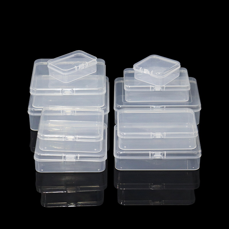 Factory Direct PP plastic box rectangular transparent earplugs packing box small material Box white stationery storage box