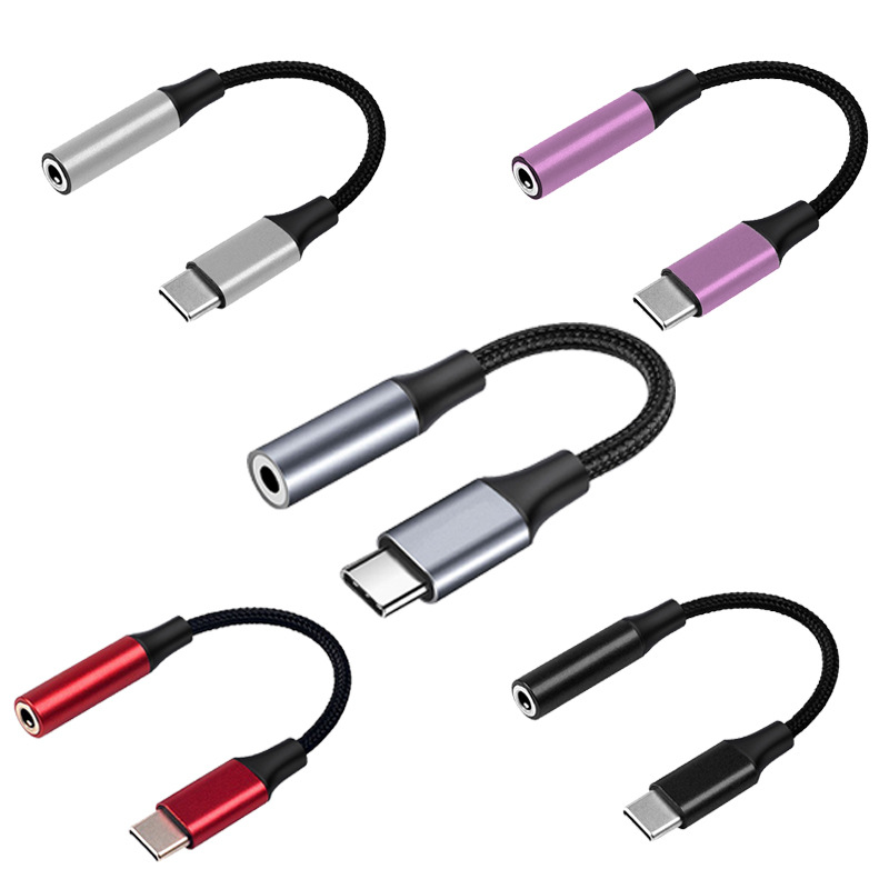 Type-C Adapter Suitable for Apple 15 Earphones Braided Cable Audio Connection Cable Two-In-One Digital Adapter