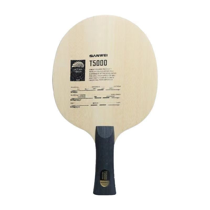 Sanwei Three-Dimensional T5000 Carbon Table Tennis Blade 5 Wood 2 Carbon Beginner Training Table Tennis Racket Arc Fast