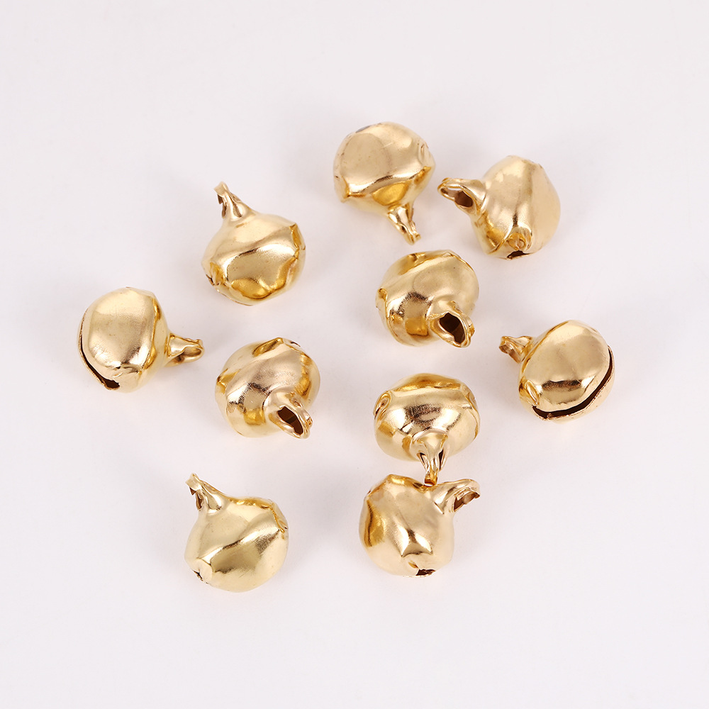 Factory Electroplated Iron Bell Handmade Pet Cat Tease Bell Pendant DIY Gift Decoration One-word Flat Duck Billed Bell