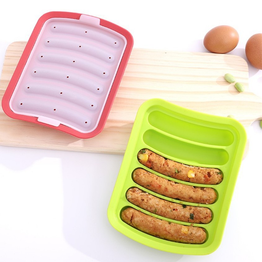 Silicone Sausage Mold Homemade Hot Dog DIY Mold Sausage Holder Sausage Box Silicone Food Mold
