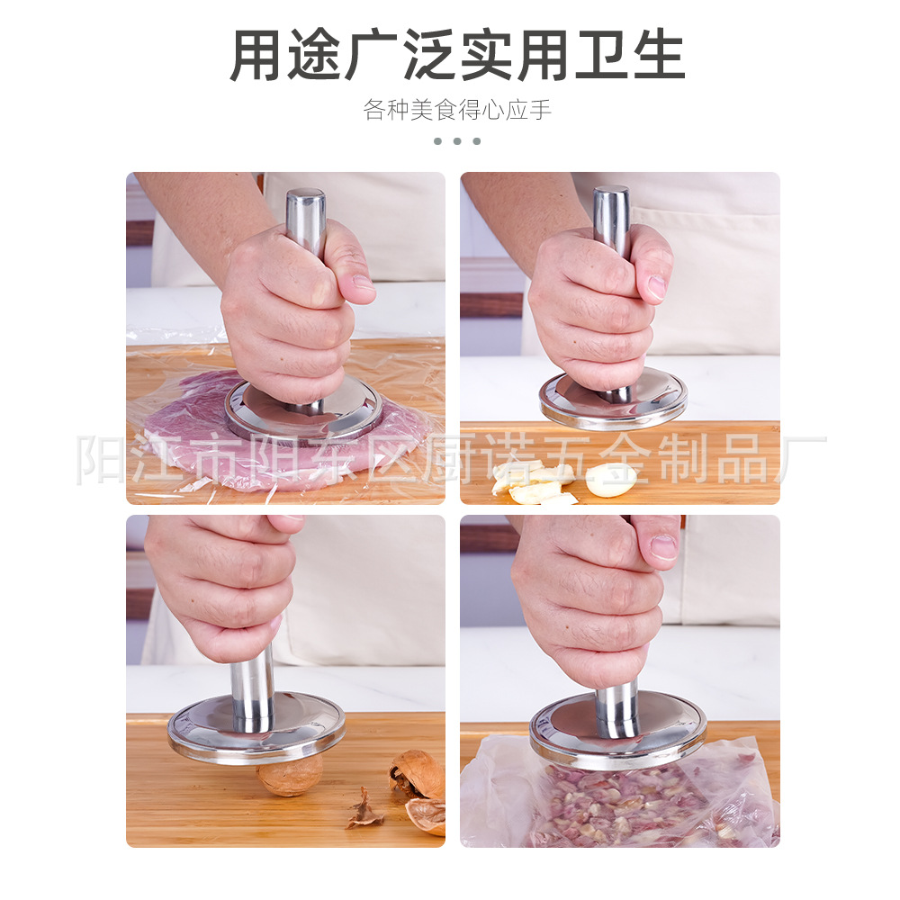 304 Stainless Steel Meat Loosening Hammer, New Multi-Functional Thickeneded and Weighted Meat Loosening Hammer, Household Kitchen Gadget