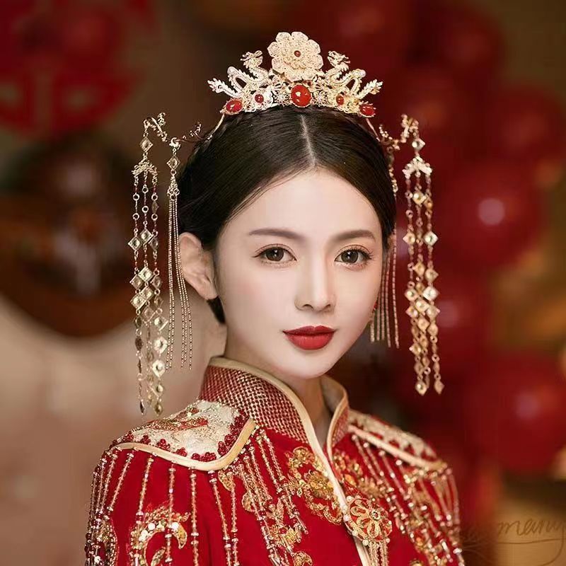 Корона Hanfu Dafa изысканные аксессуары для волос с длинными кисточками в антикварном стиле, головной убор в стиле Мин, красная супер фея, атмосферные украшения
