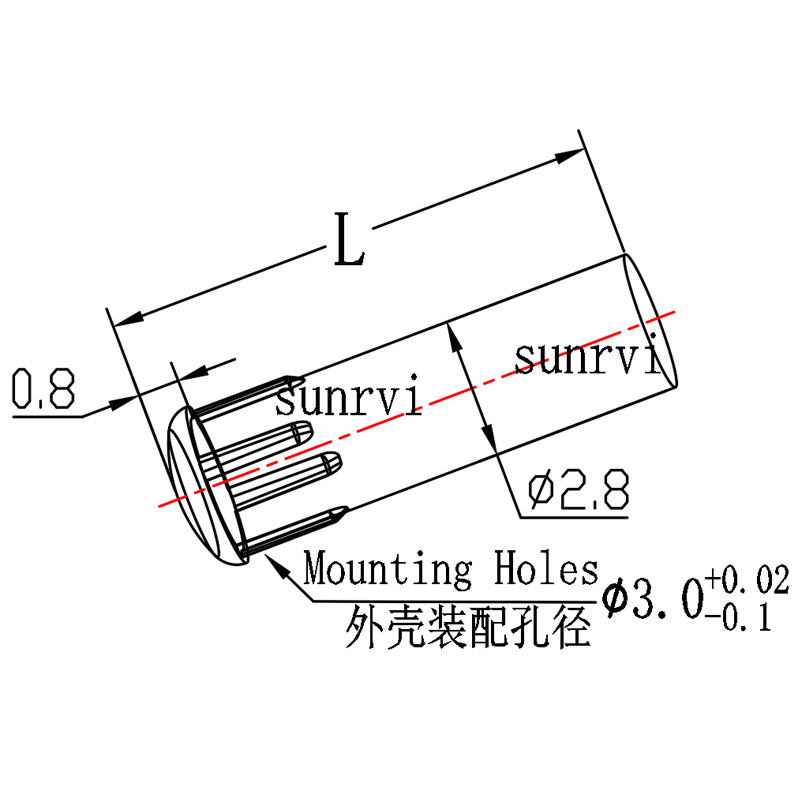 Light guide spacer column mushroom head LED light guide column LDT condenser light source column 1.5mm2mm2.5mm3mm4mm5m