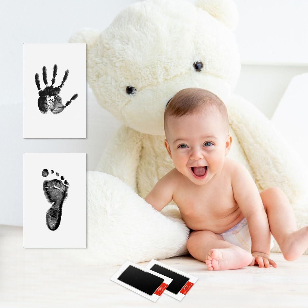 Wholesale Baby No-Wash Safe Special Ink Pad Baby Card Hand and Foot Print Ink Newborn Commemorative Postcard