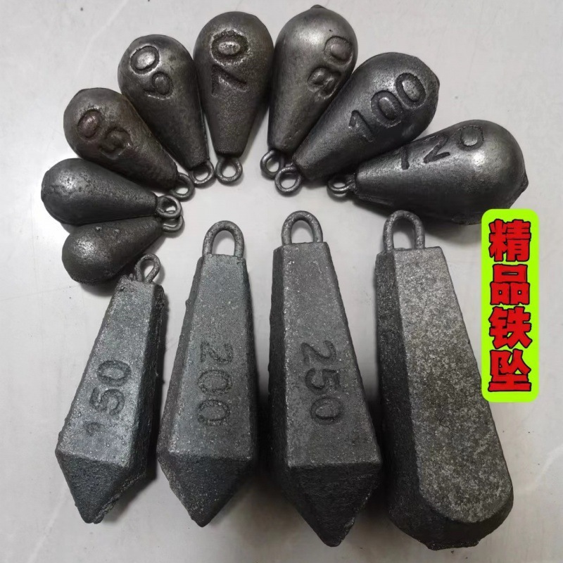 Чугунный противовес для рыбалки, экологически чистый, с шестью кольцами для дальнего заброса