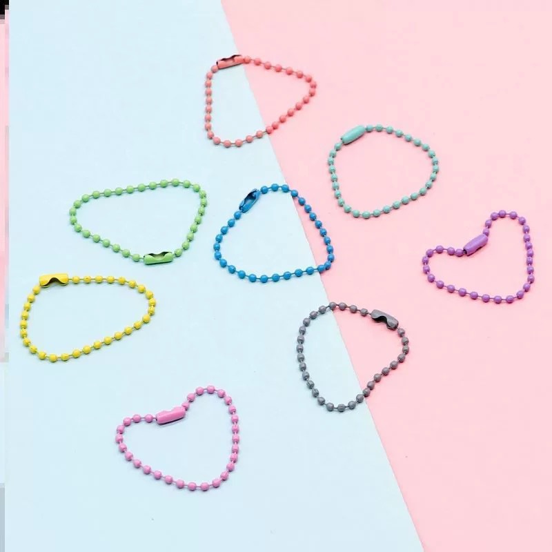 Factory Direct Sales Iron Colorfuled Paint Bead Chain Tag Chain Wave Bead Chain Jewelry Chain DIY Handmade Pendant Key Chain