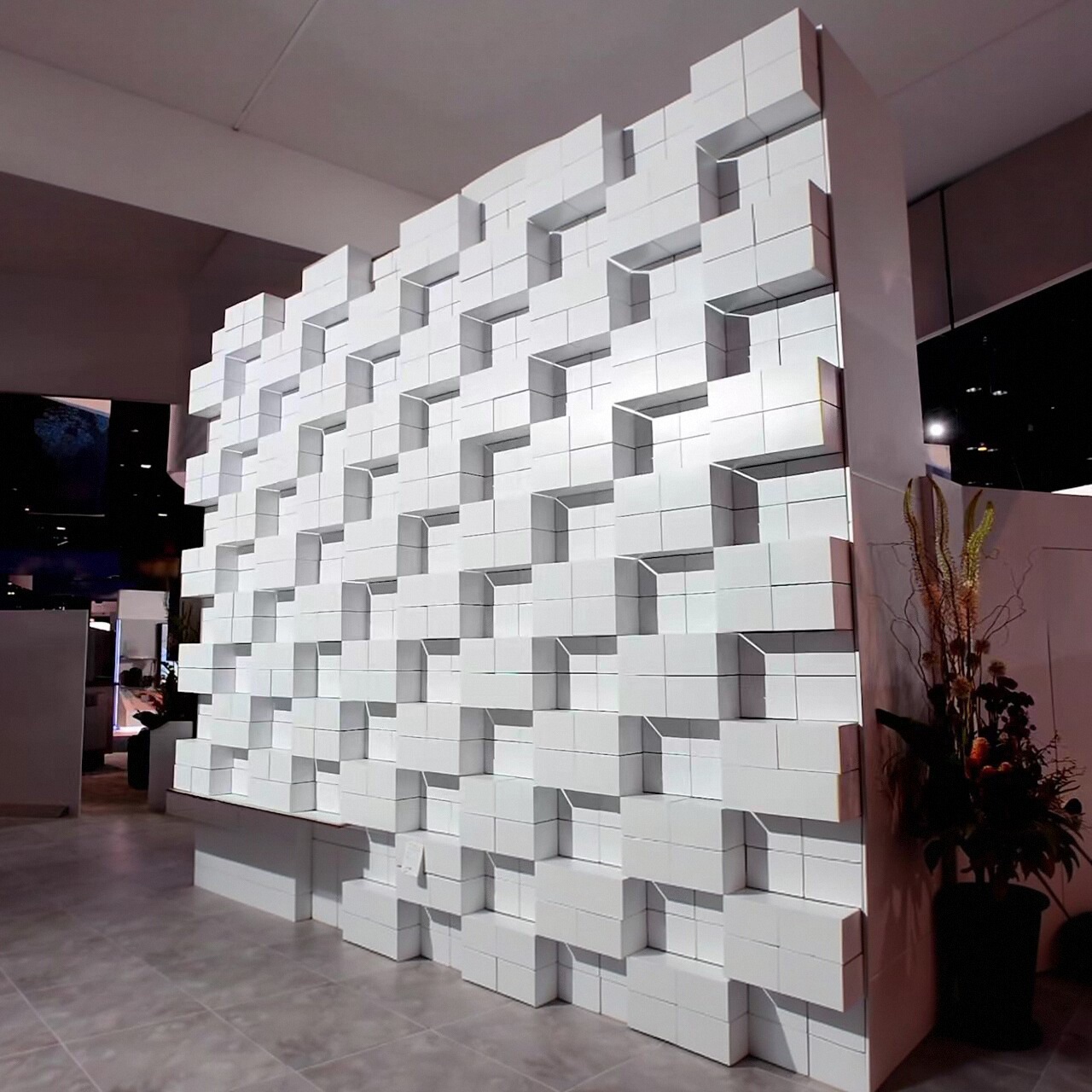 Exhibition Hall Exhibition Culture and Tourism Led Mechanical Retractable Matrix Screen Dynamic Art Interactive Background Rotating Folding Screen Rental