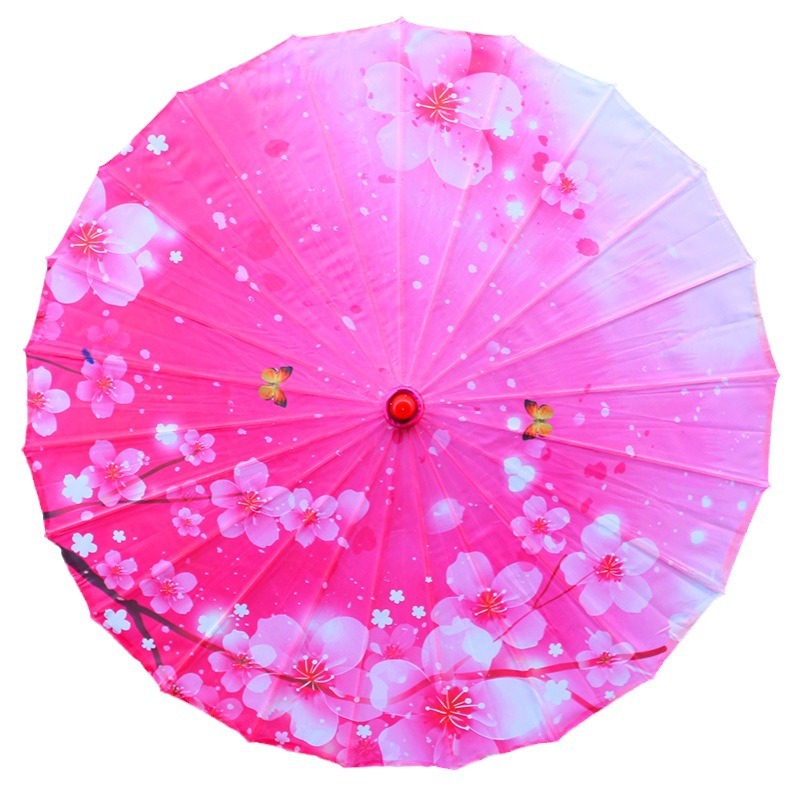 Printed Silk Umbrella, Ancient Style Dance Imitation Oil Paper Umbrella, Cheongsam Catwalk, Han Dynasty Photo Ceiling Decoration Craft Umbrella