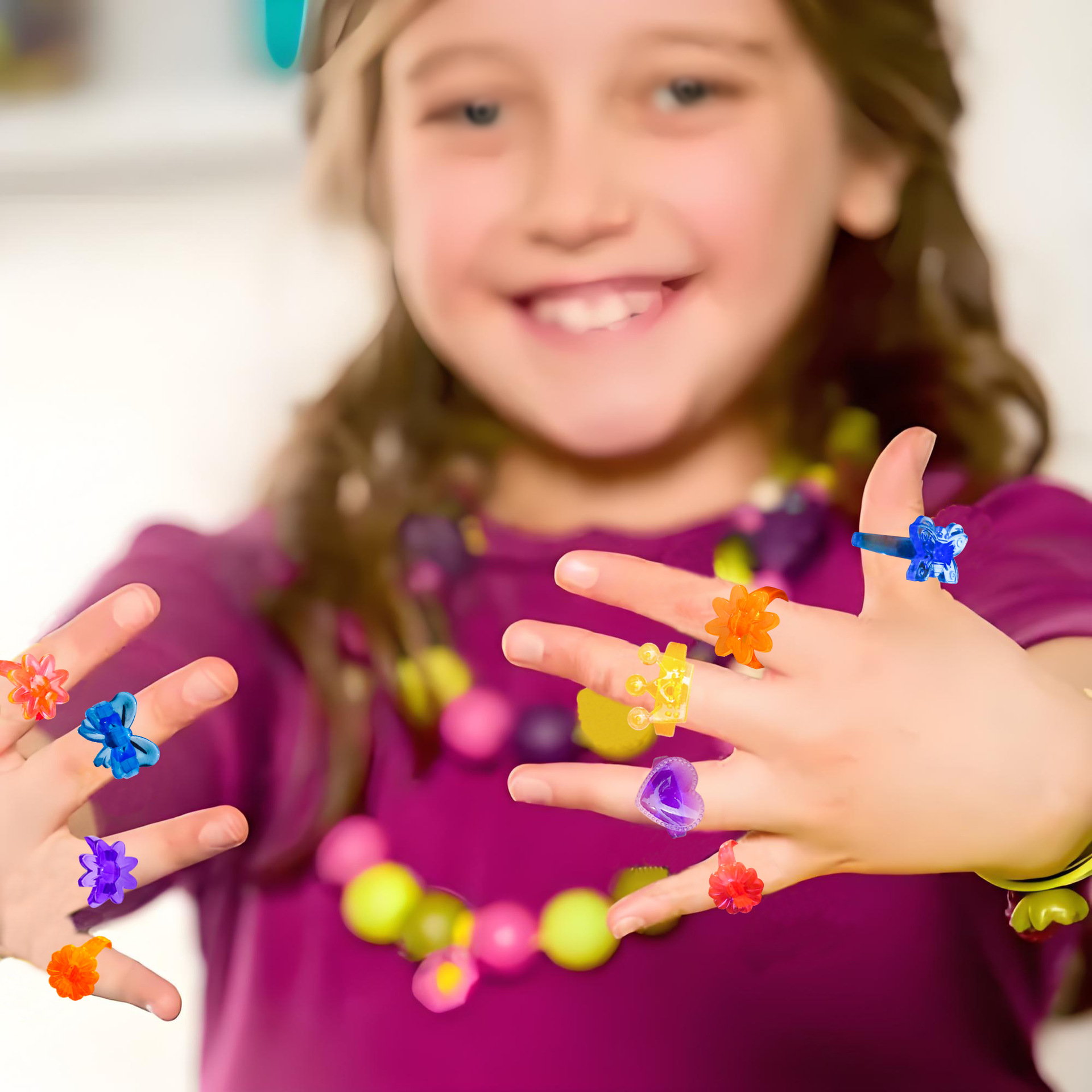 Cross Border Transparent Plastic Ring Party Toys Play Home Decompression Educational Toys suit Gashapon Accessories Small Ring