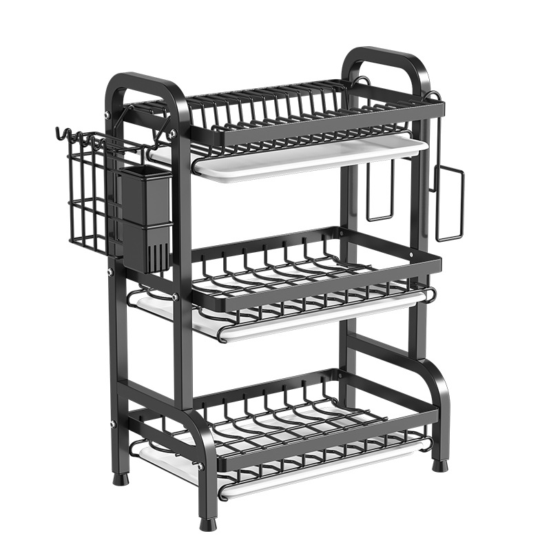 Cross-border Kitchen Storage Rack Dishes and Dish Storage Rack Table Top Drain Rack Chopsticks Knife Rack Multifunctional Bowl Cabinet