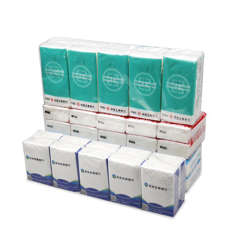 Customized Handkerchief Paper with Printed Logo 500 Packs of Advertising Mini Packs of Facial Tissue Factory Direct Supply Handkerchief Paper Towels Customized