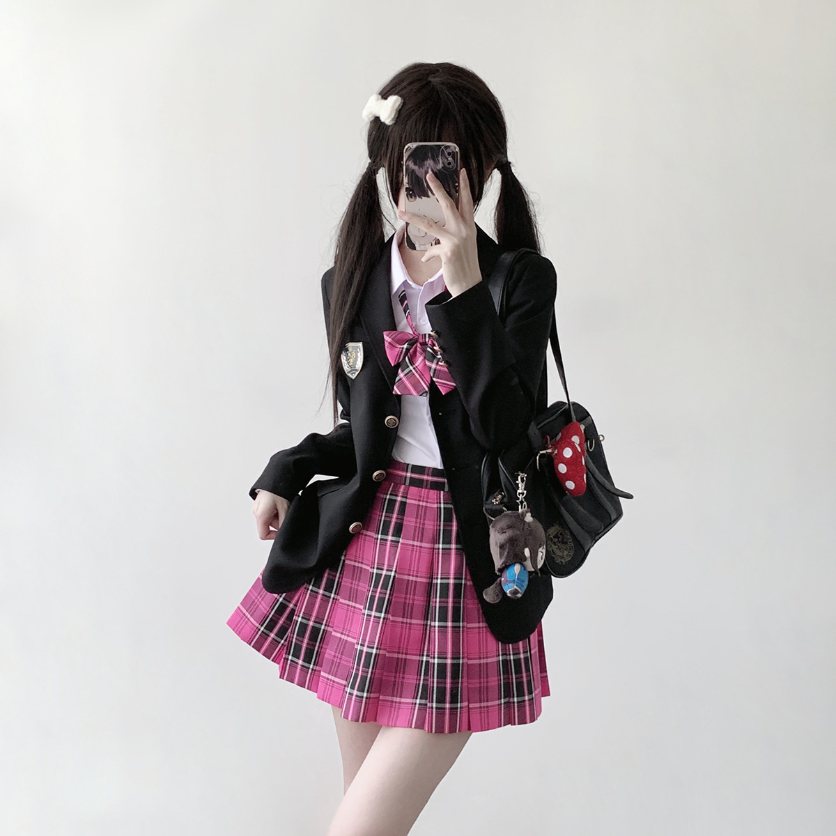 Original Jk Waist-Cinching Black Suit Japanese-Style Uniform College Style Versatile Slimming Three-Button Blazer Autumn and Winter Women