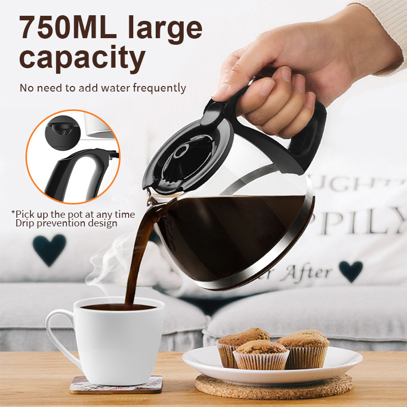 American Coffee Machine Household Automatic Small Cross-Border European and American Standard Spot Drip Coffee Pot Coffee Maker