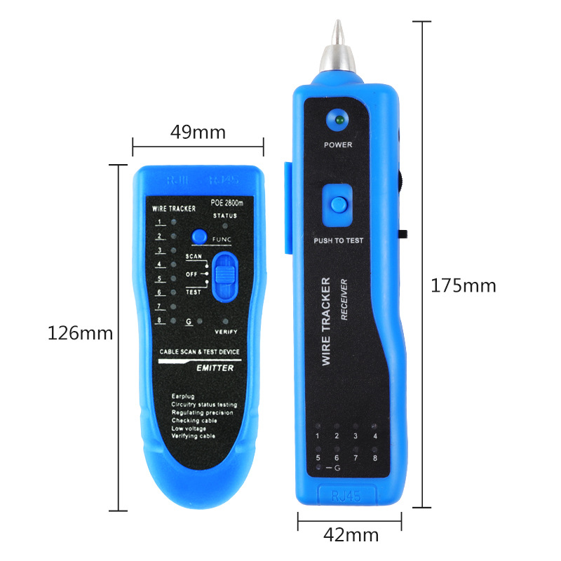 Nengshi Hengli Poe Anti-Burn Network Cable Tester Multi-Functional Line Inspection Instrument Foreign Trade Line Inspection and Tracing Instrument Digital Display
