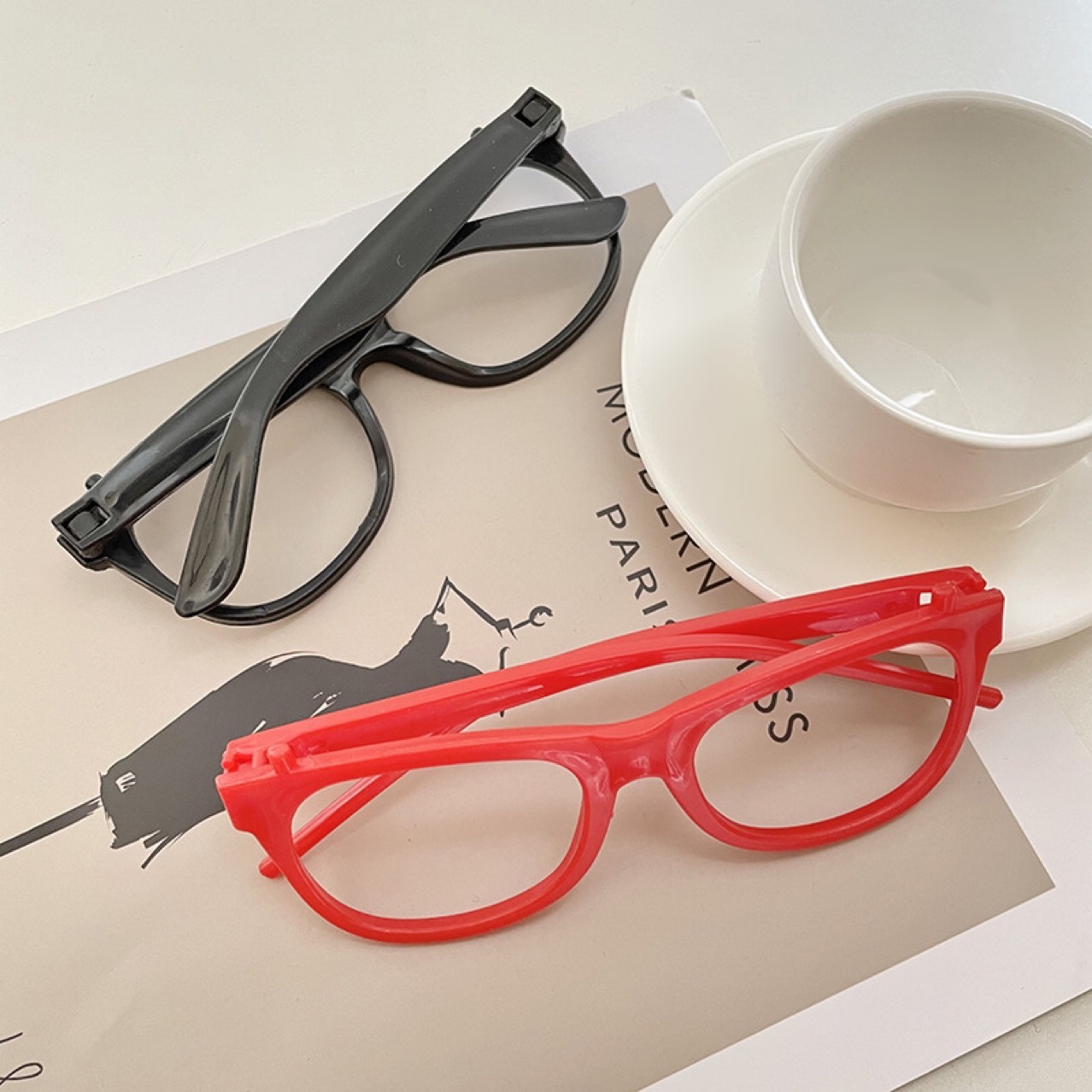 Full frame picture high multi-color optional children's long face glasses frame red semi-circular frame headwear