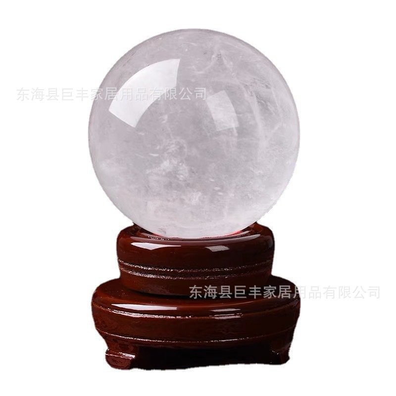 Natural white crystal ball original stone crystal opening home feng shui crystal stone original stone polished Feng Shui gift wholesale