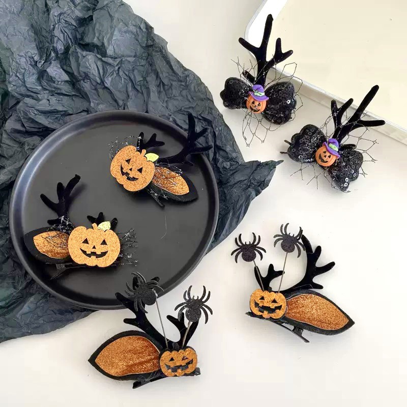 Хэллоуинские аксессуары для волос, заколка с тыквой, заколка с черепом, реквизит для мероприятий