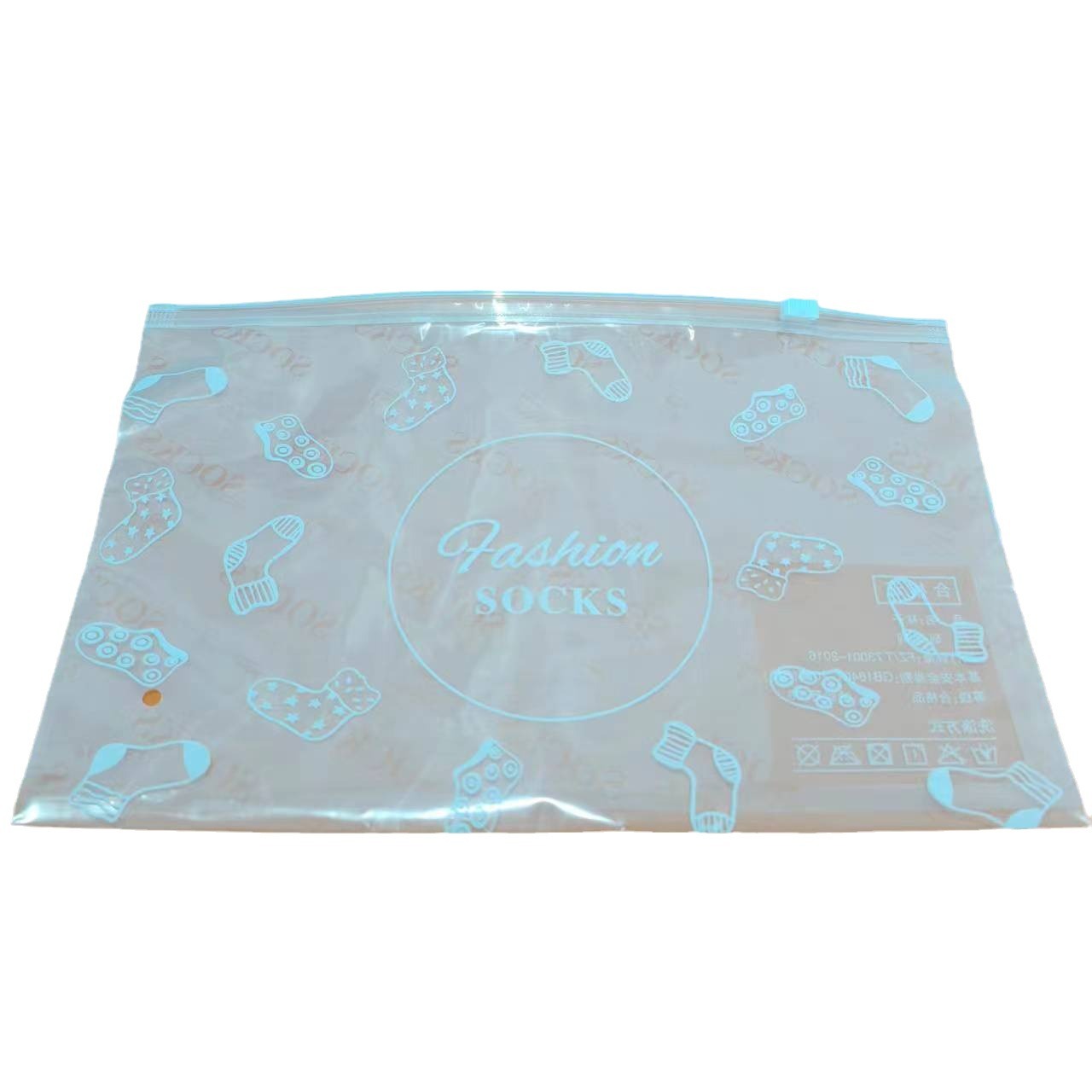 In stock wholesale socks packaging bag transparent translucent matte frosted zipper bag men's and women's boat Socks horizontal self-sealing bag