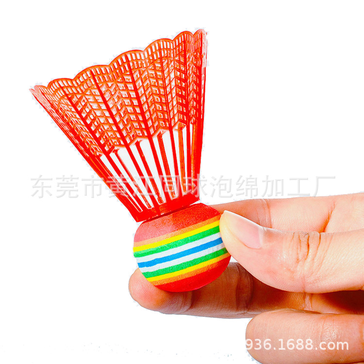 Manufacturer Wholesale Eva Rainbow Ball Plastic Durable Badminton Kidsren's Colorful Elastic Lightweight Badminton Vitality