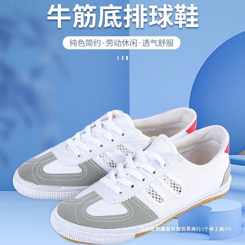 Volleyball Shoes with Rubber Soles for Training, Martial Arts Exercise, Sports Canvas Shoes, Labor Protection Running Mesh Shoes, High School Entrance Examination Track and Field Shoes with Free Shipping