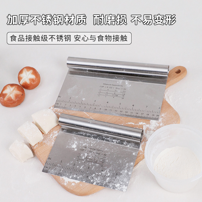 Stainless steel rice rolls scraper noodle cutter fritters scraper pizza steamed bread dough baking and slicing tool