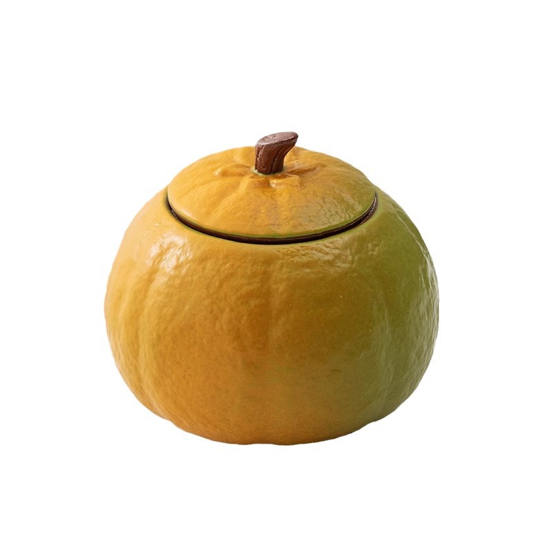 Orange Tea Jar Creative Tea Accessories Sealed Jar Household Tea Storage Jar Portable Jar Sealed Jar