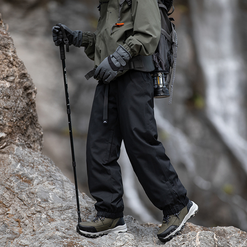 Izexx Trendy Brand Winter Custom Two-Way Zipper down Pants for Men and Women, Thickened Windproof Ski Pants, Cold-Proof and Warm Softshell Pants