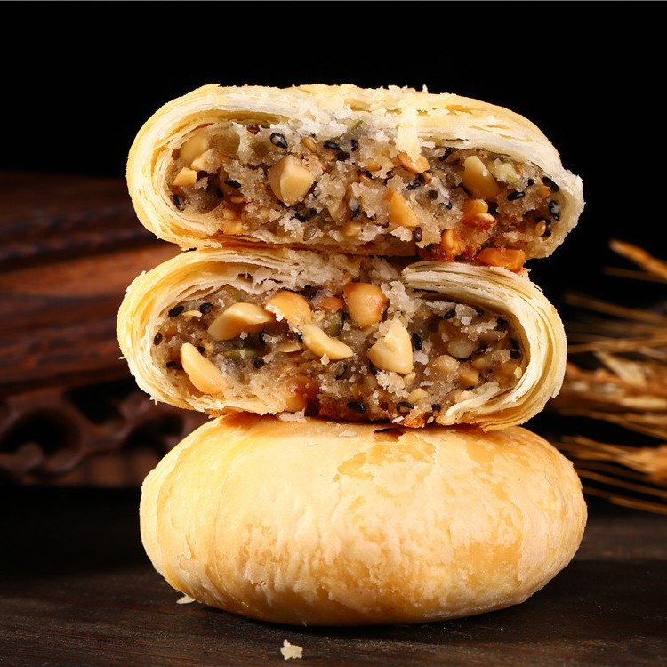 Mid-Autumn Festival crispy moon cake factory wholesale multi-flavor cake bulk traditional Su's crispy skin sugar-free five-kernel moon cake