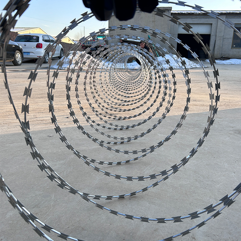 Hot-Dip Galvanized Barbed Wire Manufacturer Stainless Steel Rolling Cage Prison Anti-Climbing Steel Wire Barbed Wire Blade Barbed Wire Anti-Theft Net