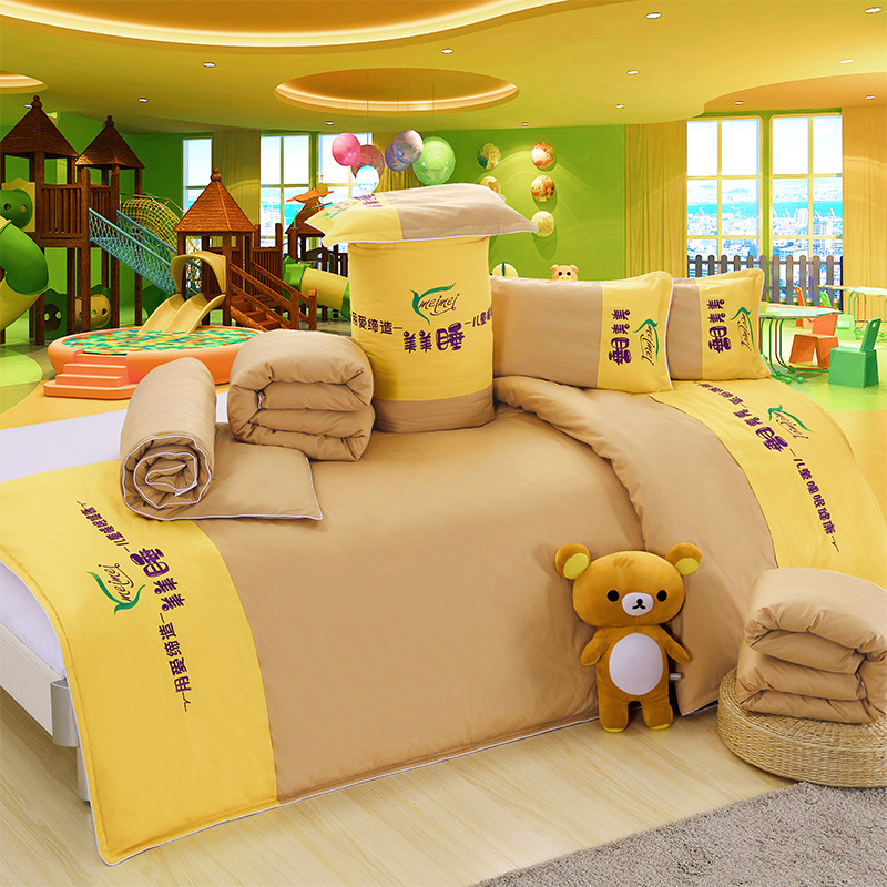 Customized Cotton Kidsren's Student Quilt Bedding Baby Bed Bed Sheets Quilt Cover Pure Cotton Kindergarten Quilt Mattress Three-Piece Set