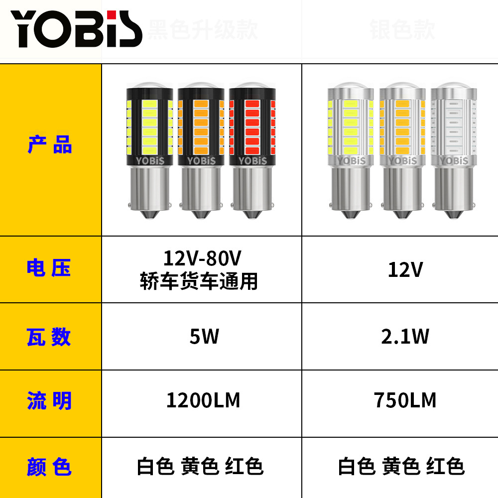 Yupis car LED light 1156 1157 5730 5630 brake light 33SMD turn signal motorcycle light
