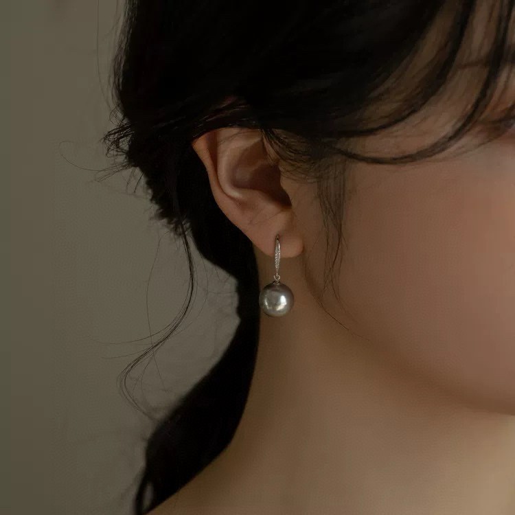 Pt900 Accessories Simple Ear Hook Zircon Inlay with 10-11 Beads Accessories Do Not Include Beads