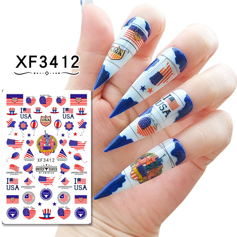 Independence Day Series Cross-border Supply Manicure Stickers Nail Stickers 8 Set Manicure Accessories