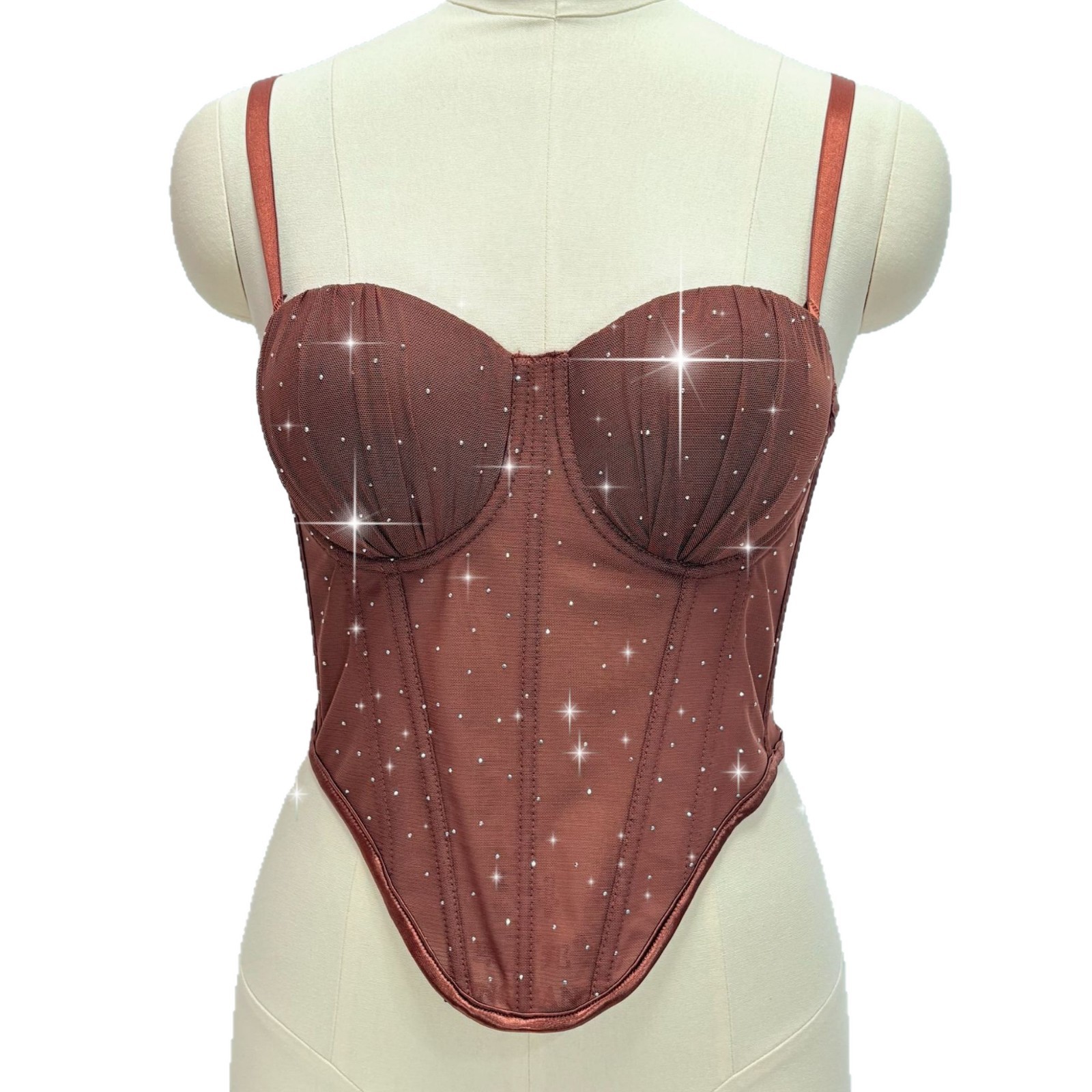 European and American Foreign Trade Fishbone Camisole Women's Padded Hot Brick Design Waist-Cinching Outer Wear Tube Top Fishbone Bra