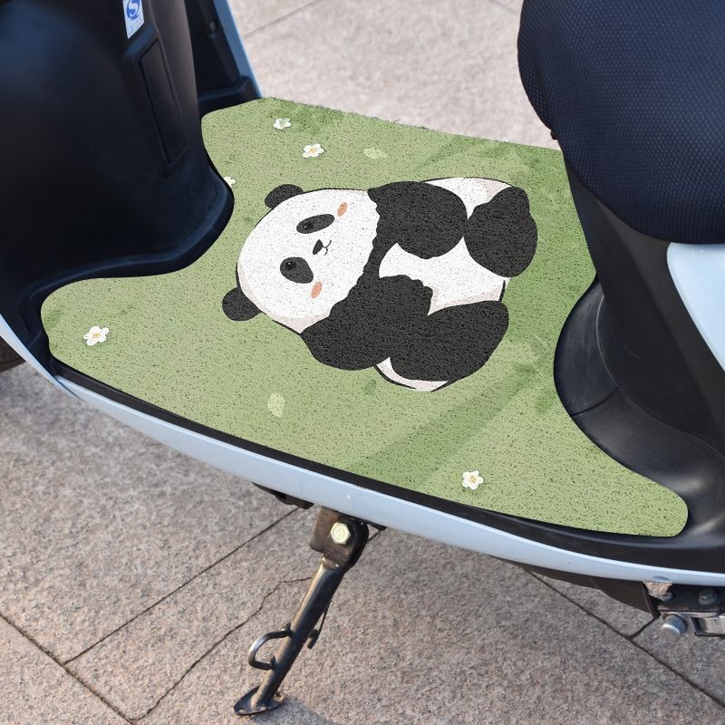 Universal cartoon silk circle foot pad for battery car waterproof dust removal non-slip electric car pedal pad free cutting foot pad