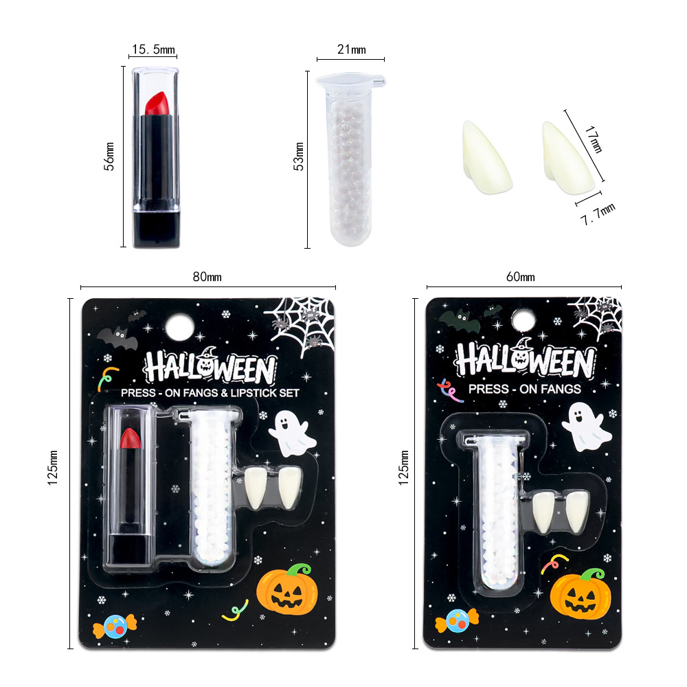 Cross-Border Hot Selling Lipstick Denture Set Vampire Special Effects Makeup Stage Makeup Halloween Decoration Holiday Makeup
