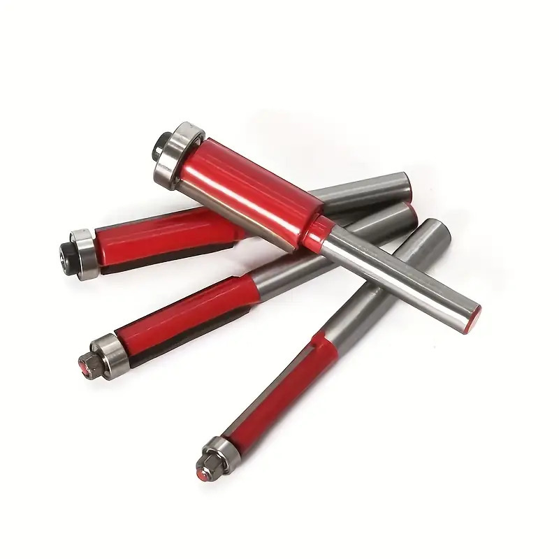 1/4 Handle Woodworking Bearing Trimming Knife Wooden Board Right Angle Chamfering Knife Woodworking Milling Cutter Edge Banding Edge Trimming Knife