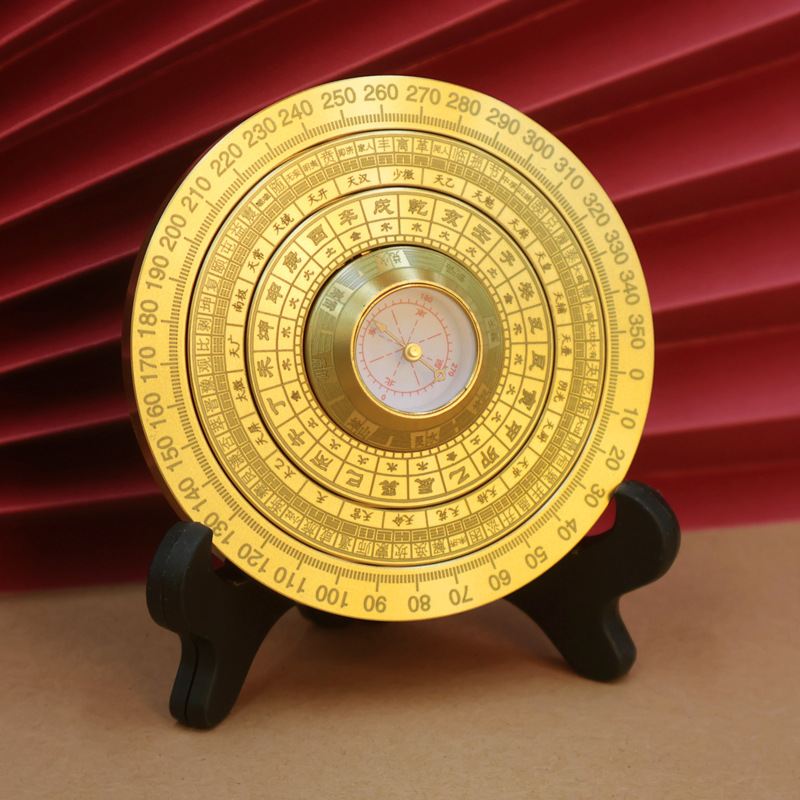 Brass Compass Compass Desktop Decoration Ornaments Thickeneded Multi-Layer Xingshu Bagua Decompression Fingertip Gyro Hand Toy
