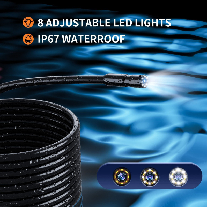 2026 New Cross-Border 16.5 Feet Endoscope Camera with Light 4.3/2.4 Endoscope Cross-Border