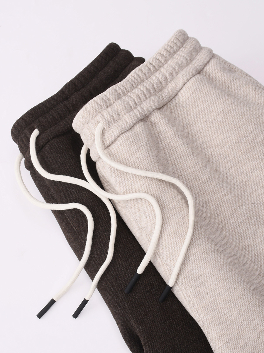 Autumn and Winter New in Sheep Wool fleece-lined Pants Men's Straight Casual Sports Trousers Loose plus size Thickened Warm Pants