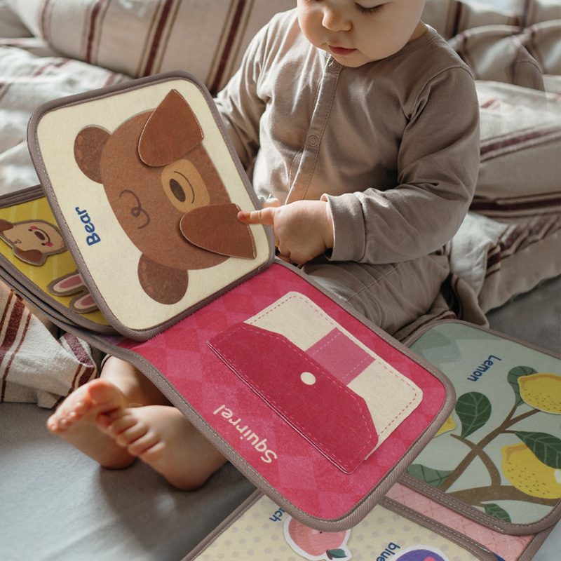 Cross-border Amazon baby quiet cloth book tearable baby early education three-dimensional tearable book Velcro foreign trade Toys