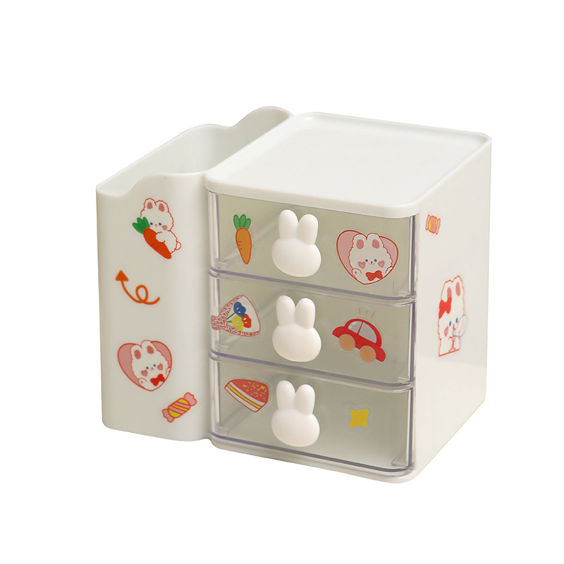 Storage Box Desktop Ins Transparent Drawer Type Student Pen Holder Sundries Office Dormitory Stationery Storage Rack