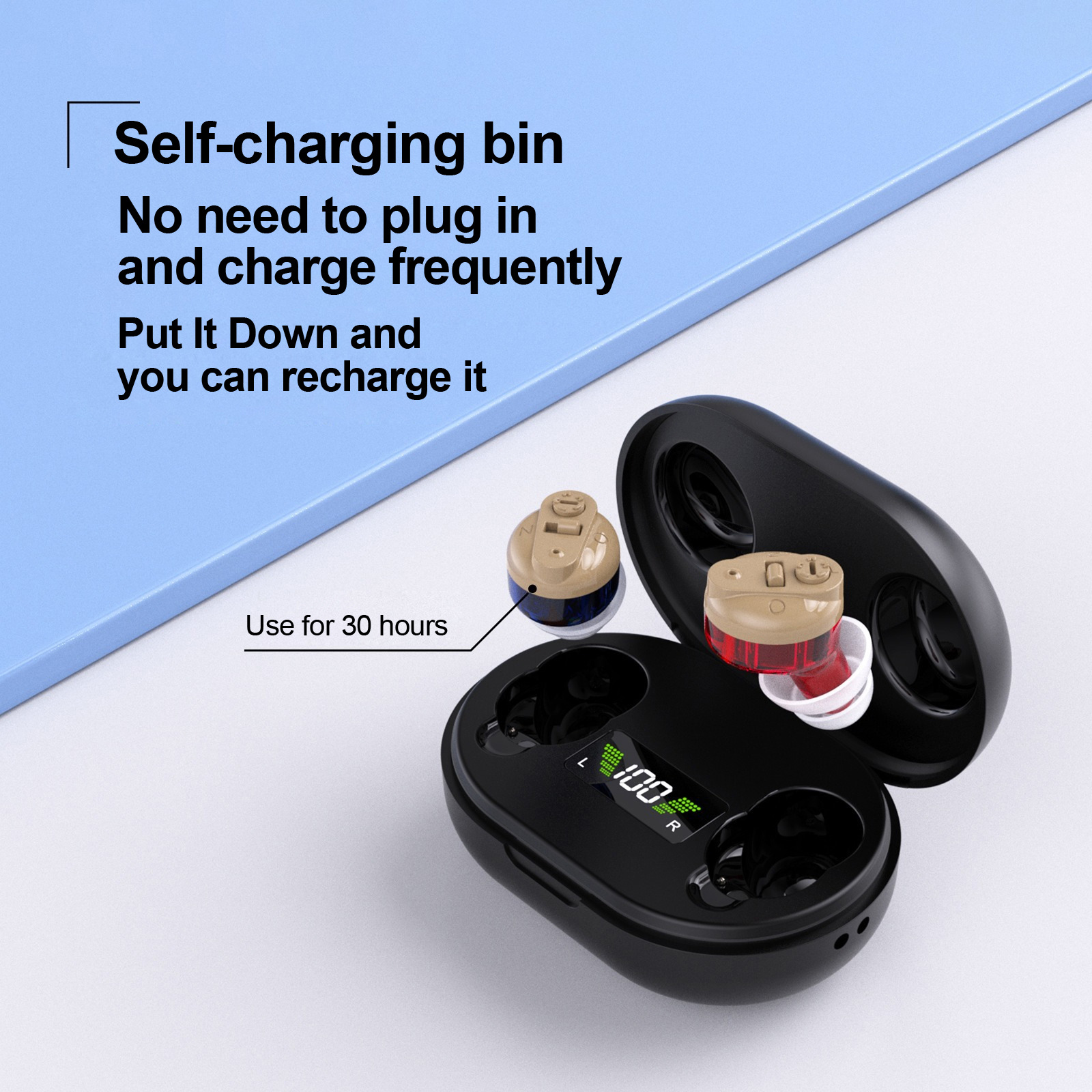 Cross-border hearing aids for the elderly invisible sound amplifier digital display rechargeable warehouse accessories hearing aids