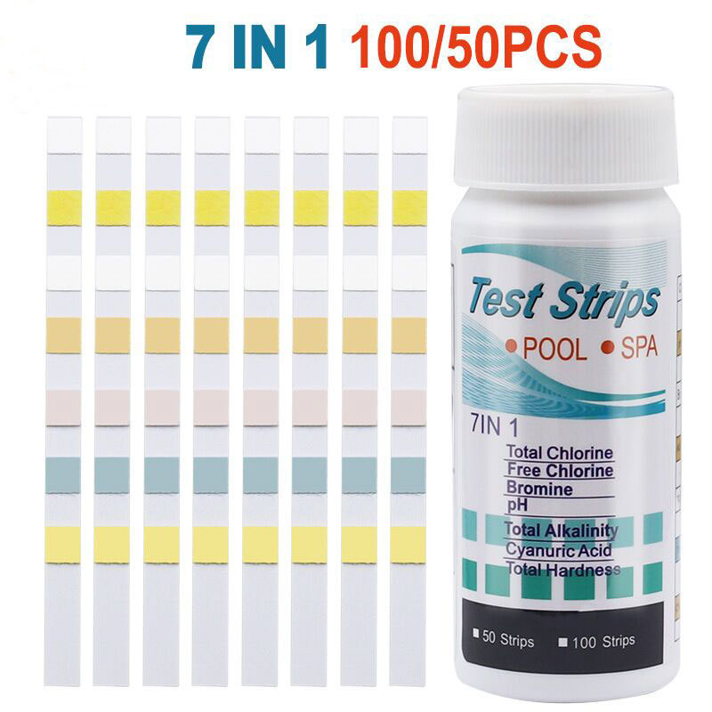 7-в-1 тестовые полоски для бассейна, pH тестовая бумага, тест на остаточный хлор, оптовая продажа