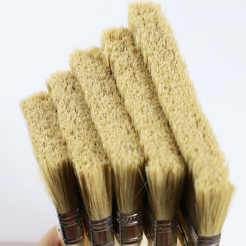 Wooden Handle Plastic Handle Paint Brush Pine Tree Wooden Handle Pighair Bristle Silk Brush Grey Brush White Handle Brown Brush Decoration Tools