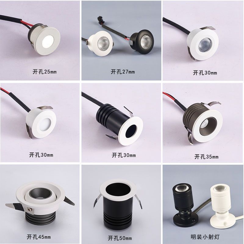 Мини-спот светодиодный, встроенный, для маленьких отверстий 3 см, 4 см, для витрины ювелирных изделий