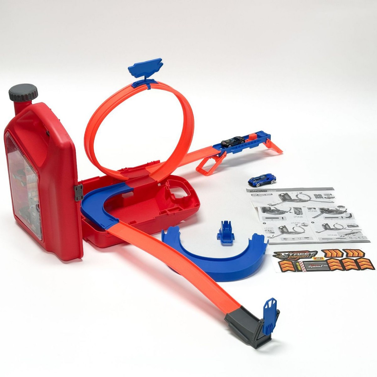 Cross-Border Storage Oil Bottle Ejection Rail Car Alloy Toy Car Ejection Rail Stunt Box Amazon Boy